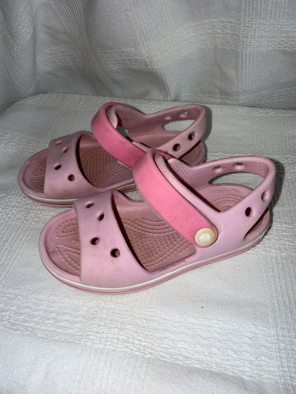 CROCS Kids Pink Dual-Strap Sandals size C7